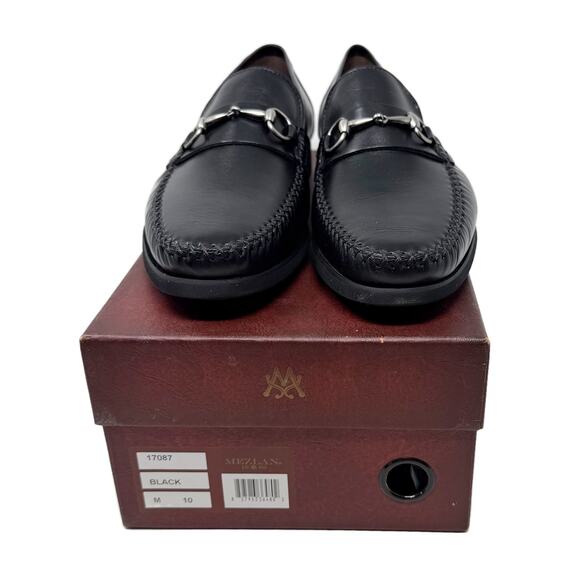 NEW Mezlan Horse-Bit Ornament Moccasin Loafers Mens size 10 Black Leather #17087 main image 13